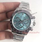 Replica Rolex Daytona Ice Blue Face Brown Ceramic Bezel Mens Watch